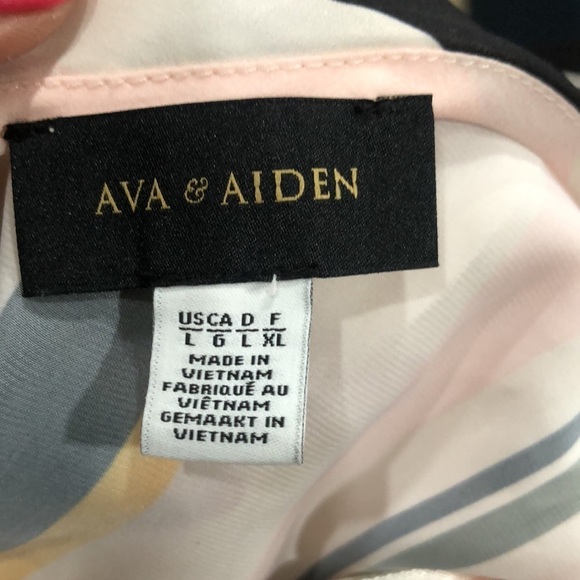 Ava & Aiden Tropical Stripe Halter Dress - Picture 3 of 4